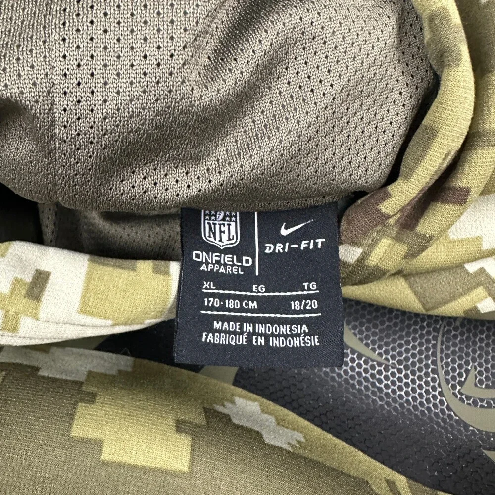 Carolina Panthers Hoodie Boys XL 18/20 Camo Nike On Field Salute Service